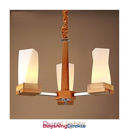 Enkel Kunstbelysning Massivt Tre Kreativ Stue Taklampe