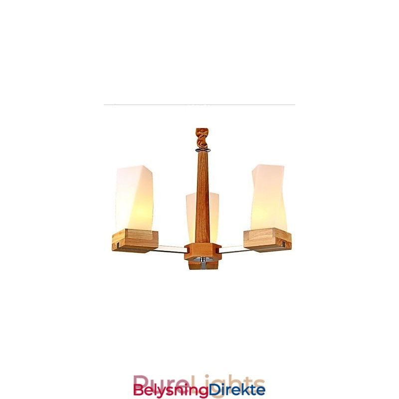 Enkel Kunstbelysning Massivt Tre Kreativ Stue Taklampe