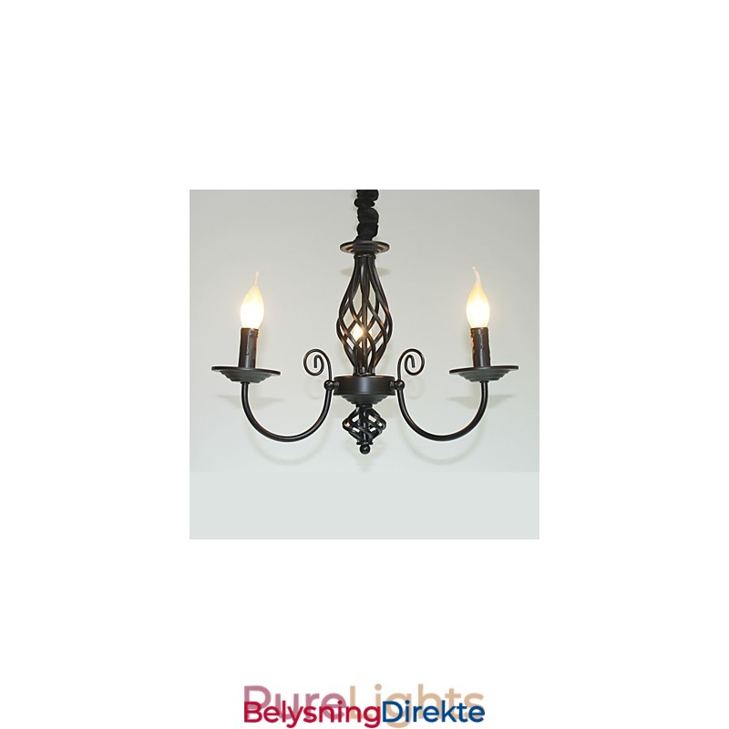 Europeisk Stil Lysekrone Med 3 Lys Enkle Lys Kreative Jernlys Lamper