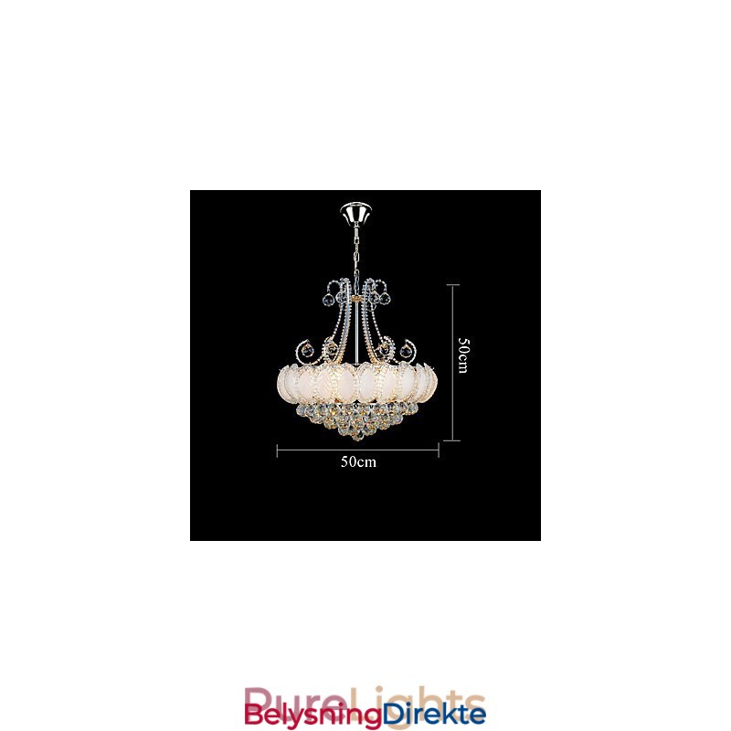 Moderne Luksuriøs Lysekrone I Krystall Med Anhengslampe, Diameter 50 Cm, Inneholder 8 Pærer