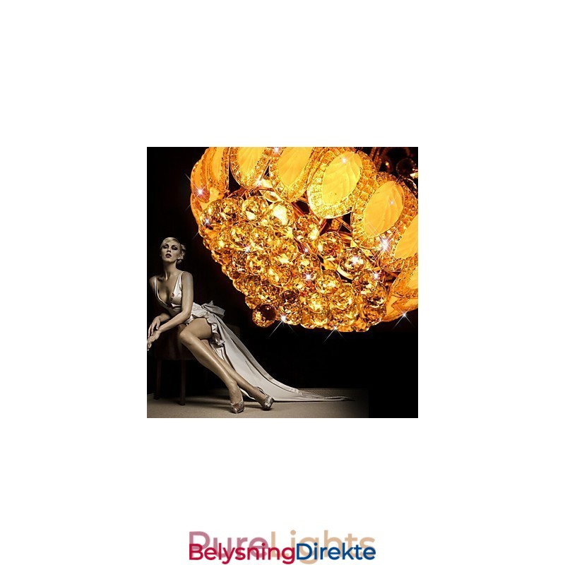 Moderne Luksuriøs Lysekrone I Krystall Med Anhengslampe, Diameter 50 Cm, Inneholder 8 Pærer