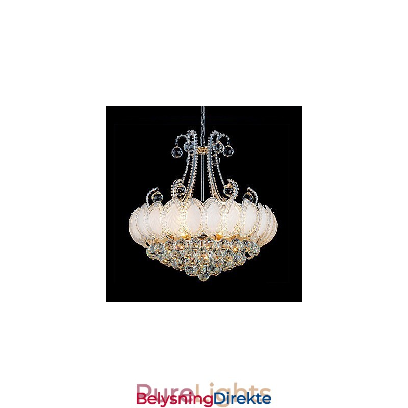 Moderne Luksuriøs Lysekrone I Krystall Med Anhengslampe, Diameter 50 Cm, Inneholder 8 Pærer