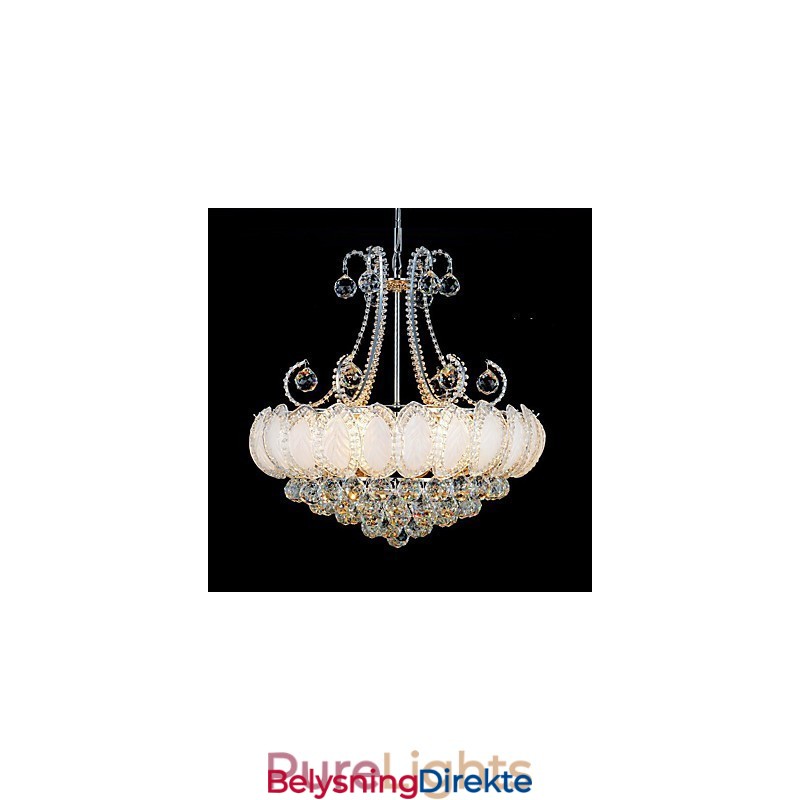 Moderne Luksuriøs Lysekrone I Krystall Med Anhengslampe, Diameter 50 Cm, Inneholder 8 Pærer