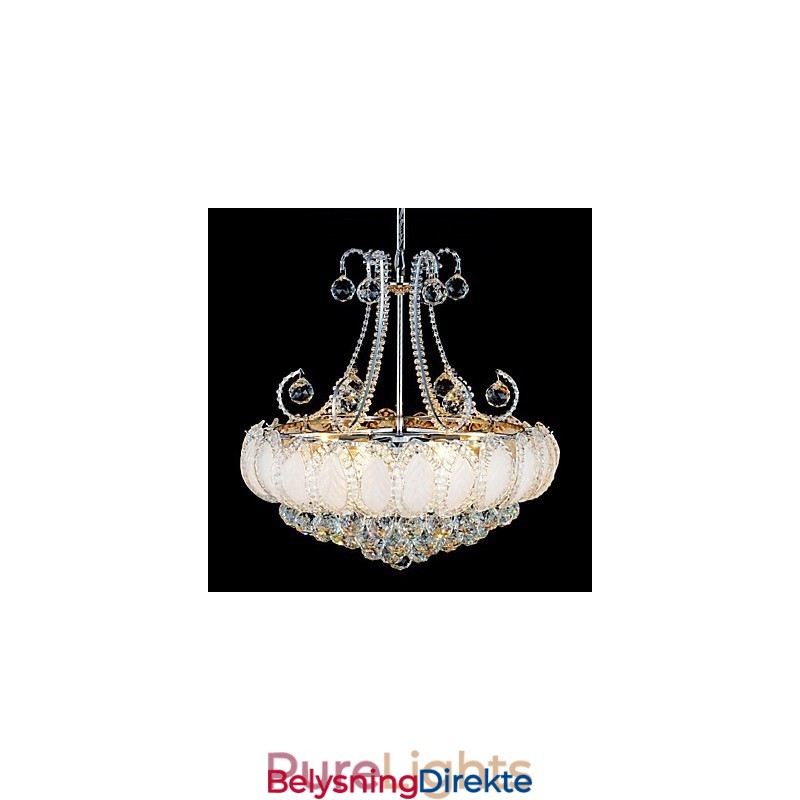 Moderne Luksuriøs Lysekrone I Krystall Med Anhengslampe, Diameter 50 Cm, Inneholder 8 Pærer
