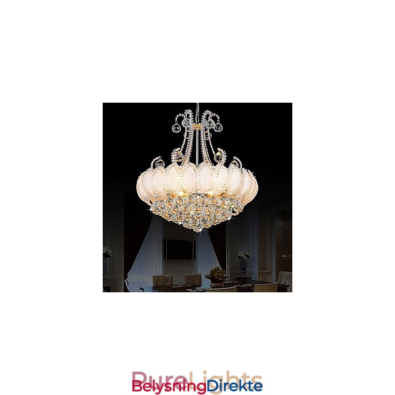 Moderne Luksuriøs Lysekrone I Krystall Med Anhengslampe, Diameter 50 Cm, Inneholder 8 Pærer