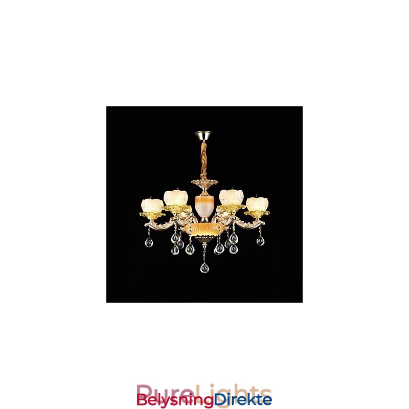 Tradisjonell Klassisk Sinklegeringsfunksjon For Krystallmini-Stil Metalllysekrone Med 6 Pærer