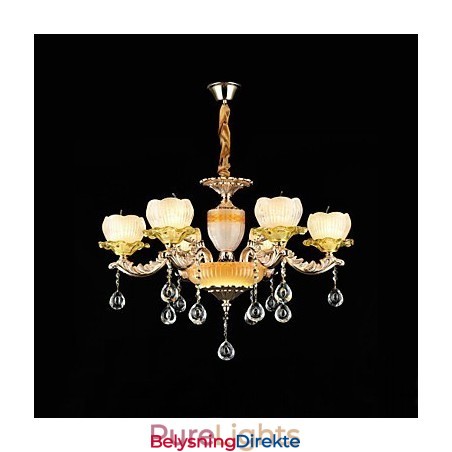 Tradisjonell Klassisk Sinklegeringsfunksjon For Krystallmini-Stil Metalllysekrone Med 6 Pærer