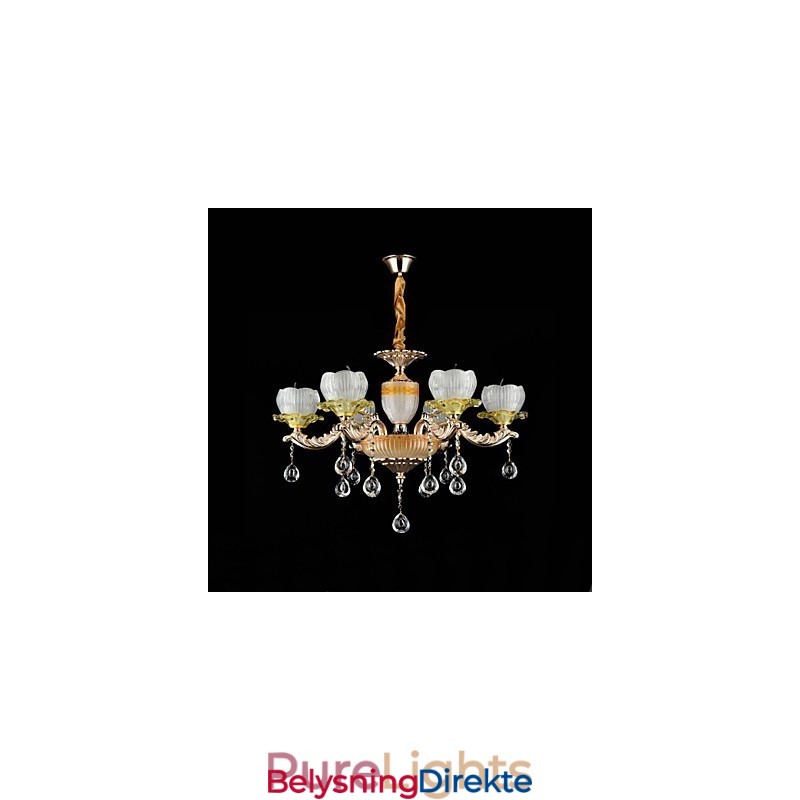 Tradisjonell Klassisk Sinklegeringsfunksjon For Krystallmini-Stil Metalllysekrone Med 6 Pærer