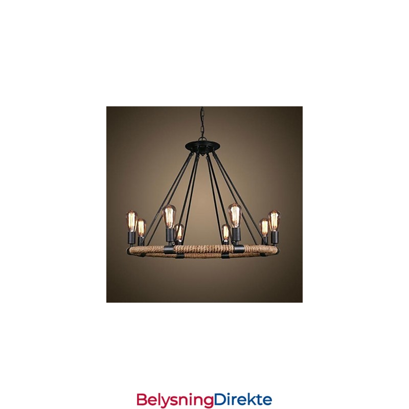 Tradisjonell Klassisk Rustikk Hytte Vintage Retro Landlig Maleri Metall Pendellampe