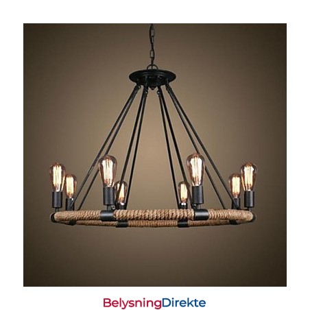 Tradisjonell Klassisk Rustikk Hytte Vintage Retro Landlig Maleri Metall Pendellampe