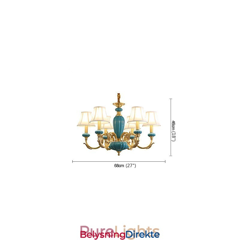 Dekorativ Lysekrone I Jade I Kobber