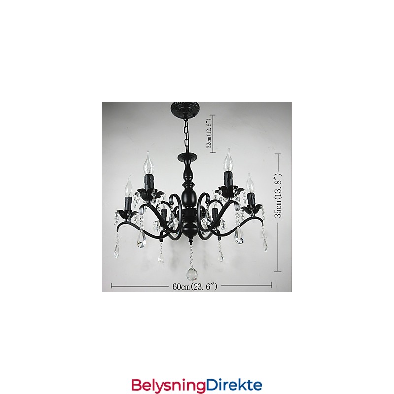 Lysekrone Enkel Krystall Jern Stearinlys Dekorasjon Lamper Belysning
