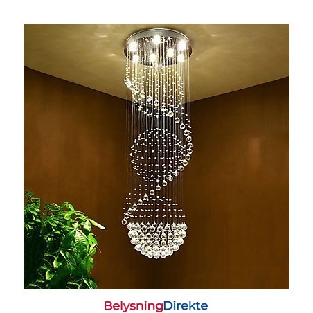 Krystalltaklysekrone Anhengslampe Innendørs Hjem Hengende Belysning Lamper Armaturer For Trapper