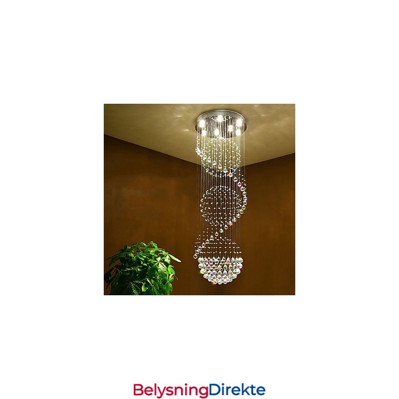 Krystalltaklysekrone Anhengslampe Innendørs Hjem Hengende Belysning Lamper Armaturer For Trapper