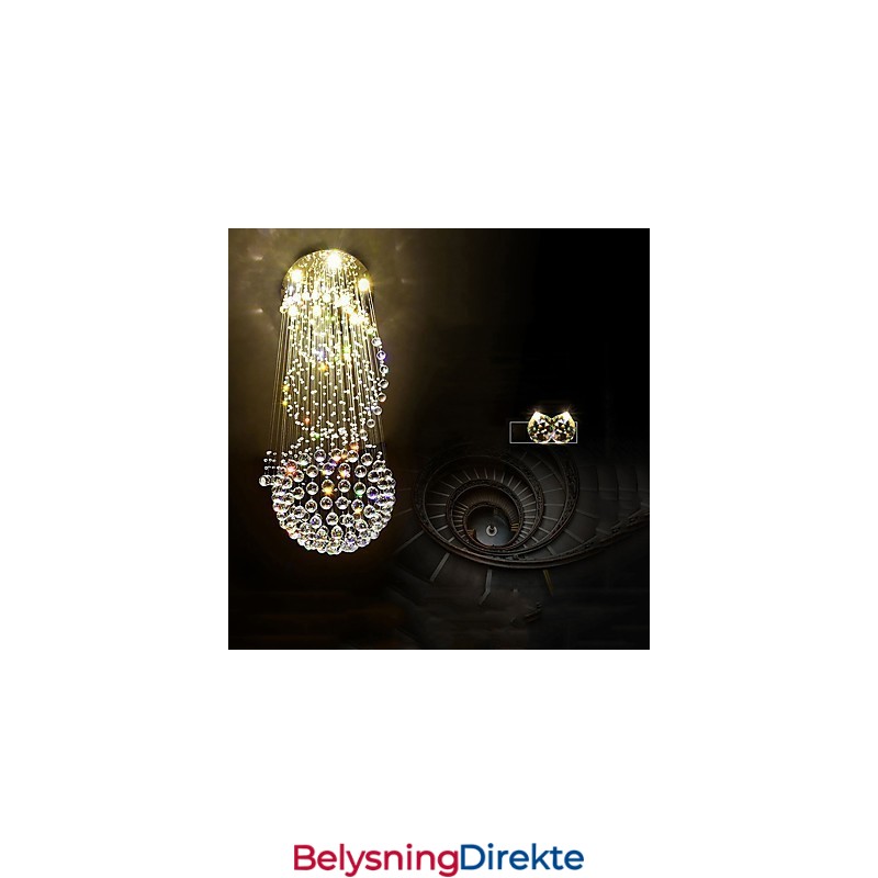 Krystalltaklysekrone Anhengslampe Innendørs Hjem Hengende Belysning Lamper Armaturer For Trapper