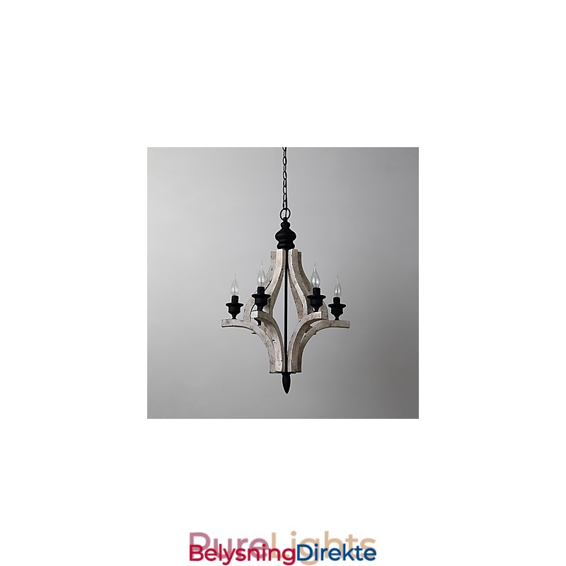 Vintage Maleri-Funksjon Mini-Stil Tre-Bambus Lysekronelampe Dekorer Pendellampe