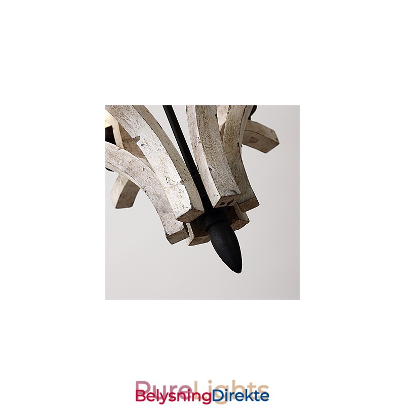 Vintage Maleri-Funksjon Mini-Stil Tre-Bambus Lysekronelampe Dekorer Pendellampe