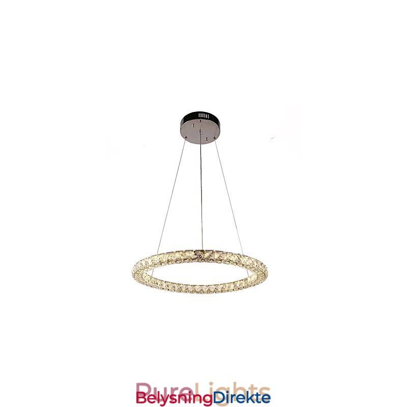 Moderne Ringkrystall Pendellampe Krystalllysekrone Taklampe Innendørs Lamper Dimbar Med Fjernkontroll