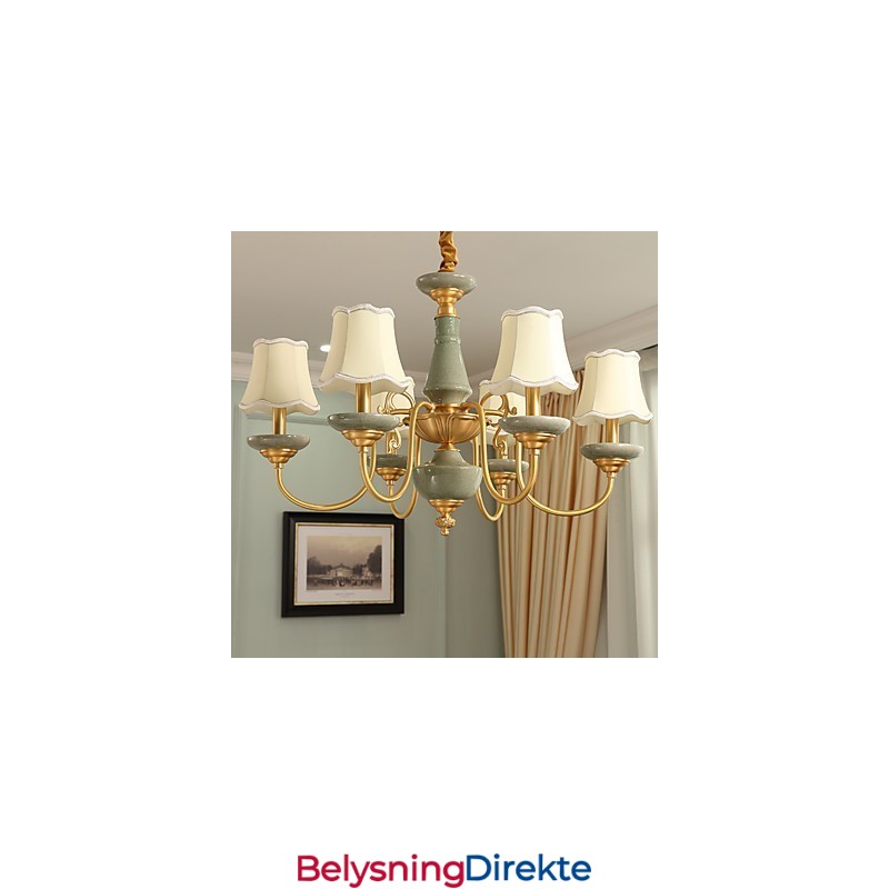Dekorativ Lysekrone I Jade I Kobber