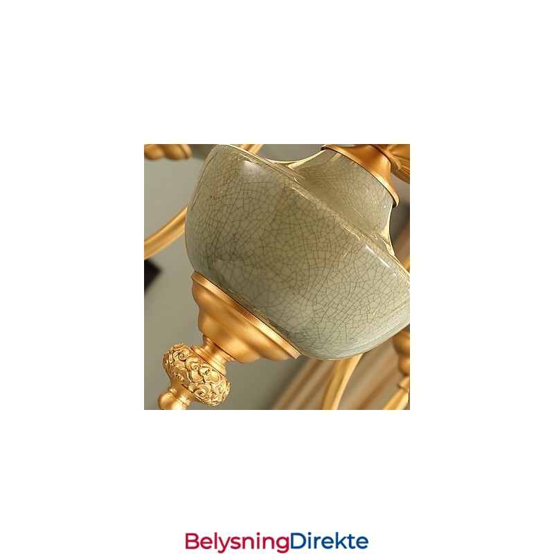 Dekorativ Lysekrone I Jade I Kobber