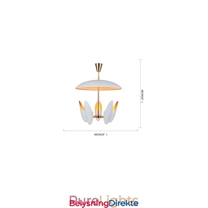 Lysekrone Med 5 Lys Brief Art Moderne Pendellampe