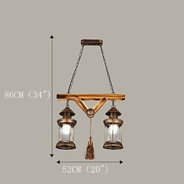 Rustikk Lodge Globe Vintage Retro Country Malerifunksjon For Mini Style Designers Metalllysekrone
