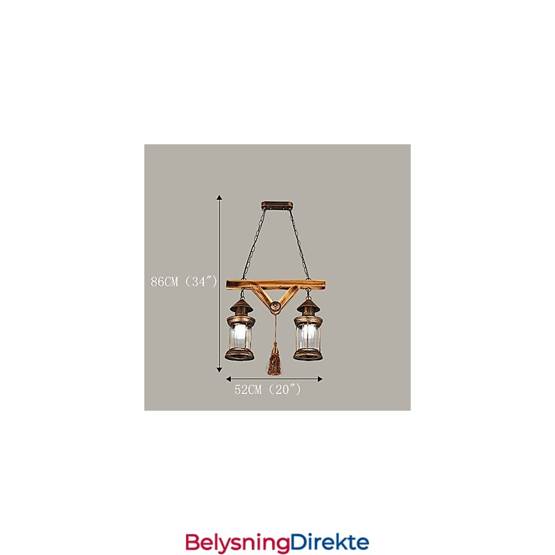 Rustikk Lodge Globe Vintage Retro Country Malerifunksjon For Mini Style Designers Metalllysekrone