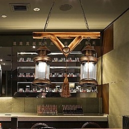 Rustikk Lodge Globe Vintage Retro Country Malerifunksjon For Mini Style Designers Metalllysekrone