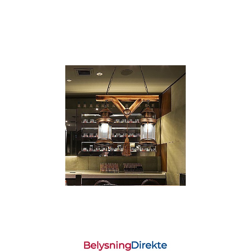 Rustikk Lodge Globe Vintage Retro Country Malerifunksjon For Mini Style Designers Metalllysekrone