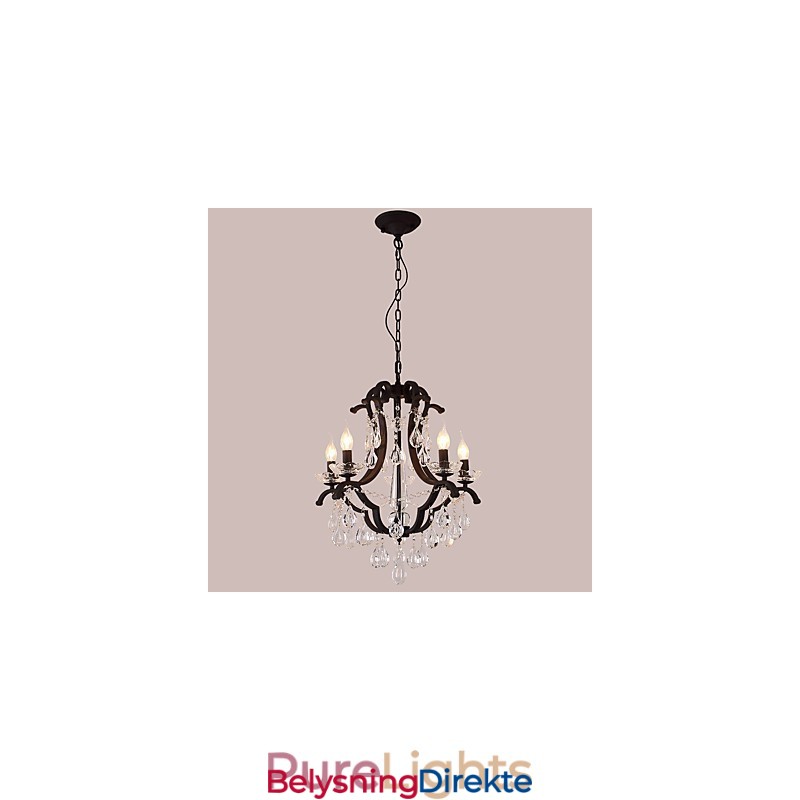 Krystalllysekrone Med 5 Lys Moderne Samtidsstil Tradisjonell Klassisk Rustikk Hytte Vintage Retro Lanterne Tromme Landlig Maling