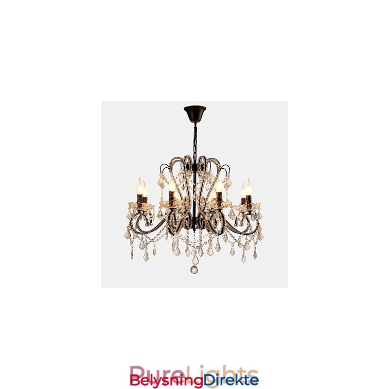 Krystalllysekrone Med 8 Lys Moderne Samtidsstil Tradisjonell Klassisk Rustikk Hytte Vintage Retro