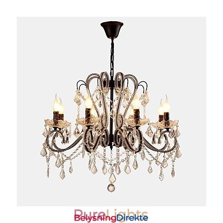 Krystalllysekrone Med 8 Lys Moderne Samtidsstil Tradisjonell Klassisk Rustikk Hytte Vintage Retro