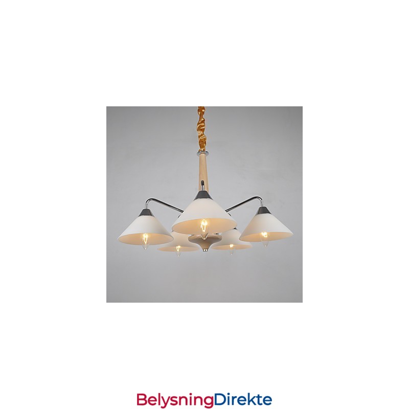 Moderne, Samtidskunstnerisk Landlig Galvanisert Funksjon For Lysekrone I Tre Og Bambus