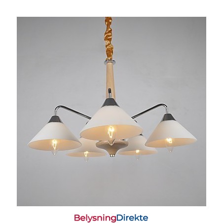 Moderne, Samtidskunstnerisk Landlig Galvanisert Funksjon For Lysekrone I Tre Og Bambus