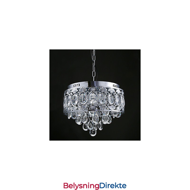 Elegant Moderne Gjennomsiktig Krystalllysekrone Med 4 Lys