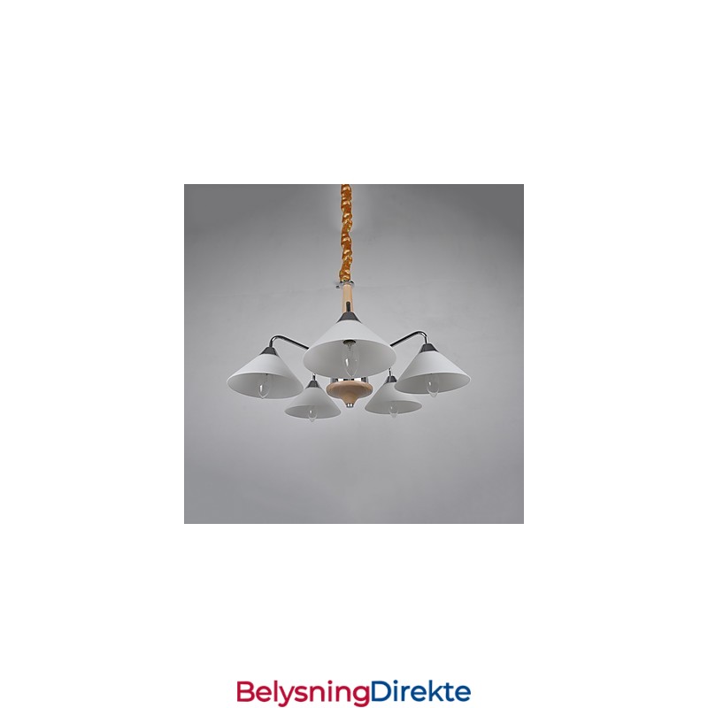 Moderne, Samtidskunstnerisk Landlig Galvanisert Funksjon For Lysekrone I Tre Og Bambus