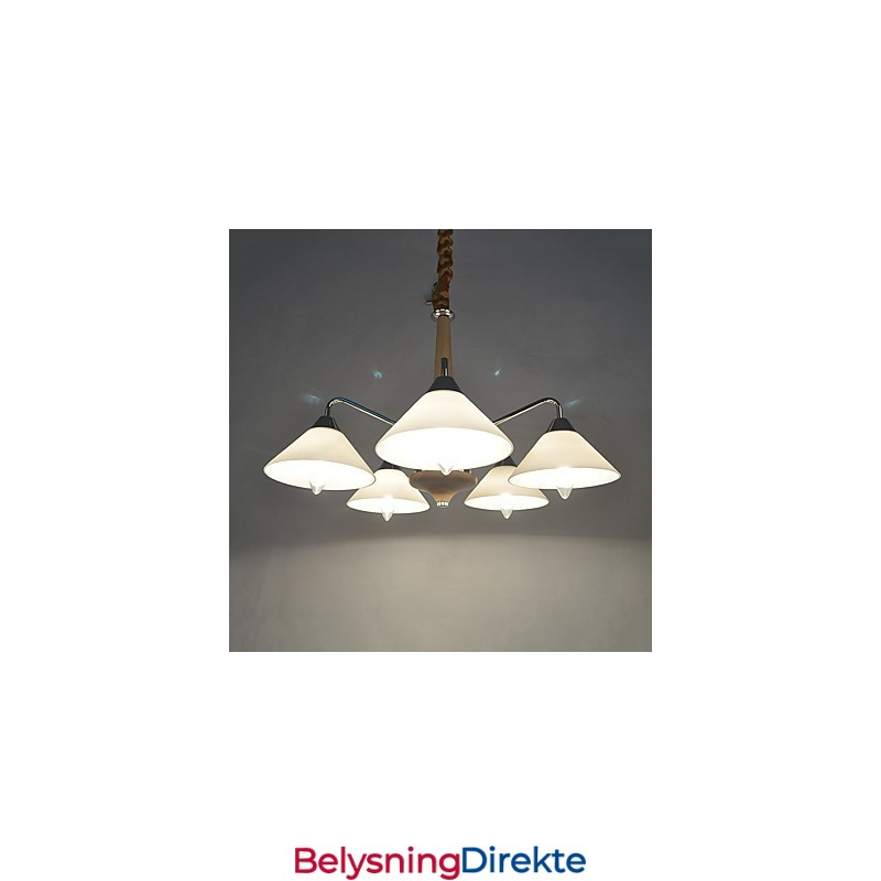 Moderne, Samtidskunstnerisk Landlig Galvanisert Funksjon For Lysekrone I Tre Og Bambus