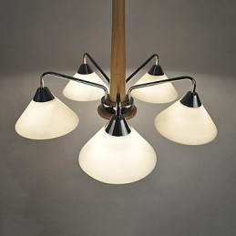 Moderne, Samtidskunstnerisk Landlig Galvanisert Funksjon For Lysekrone I Tre Og Bambus