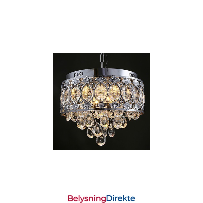 Elegant Moderne Gjennomsiktig Krystalllysekrone Med 4 Lys