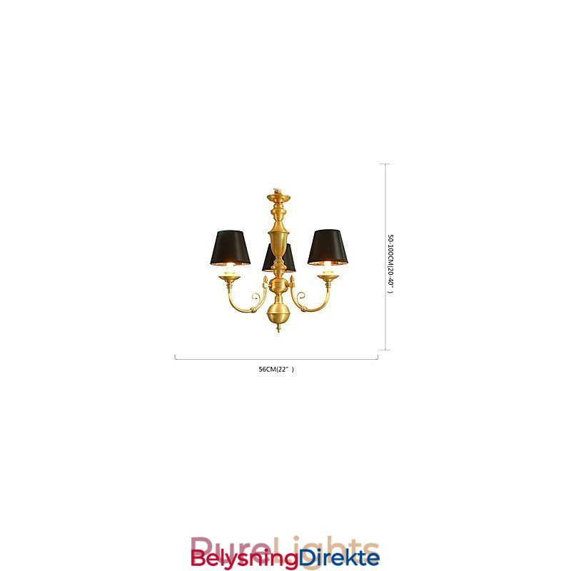 Lysekrone Tradisjonell Klassisk Landlig Messingfunksjon For Mini-Style Metall 3 Pærer