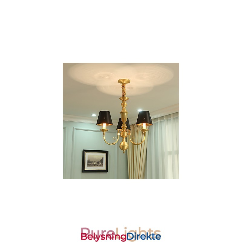 Lysekrone Tradisjonell Klassisk Landlig Messingfunksjon For Mini-Style Metall 3 Pærer