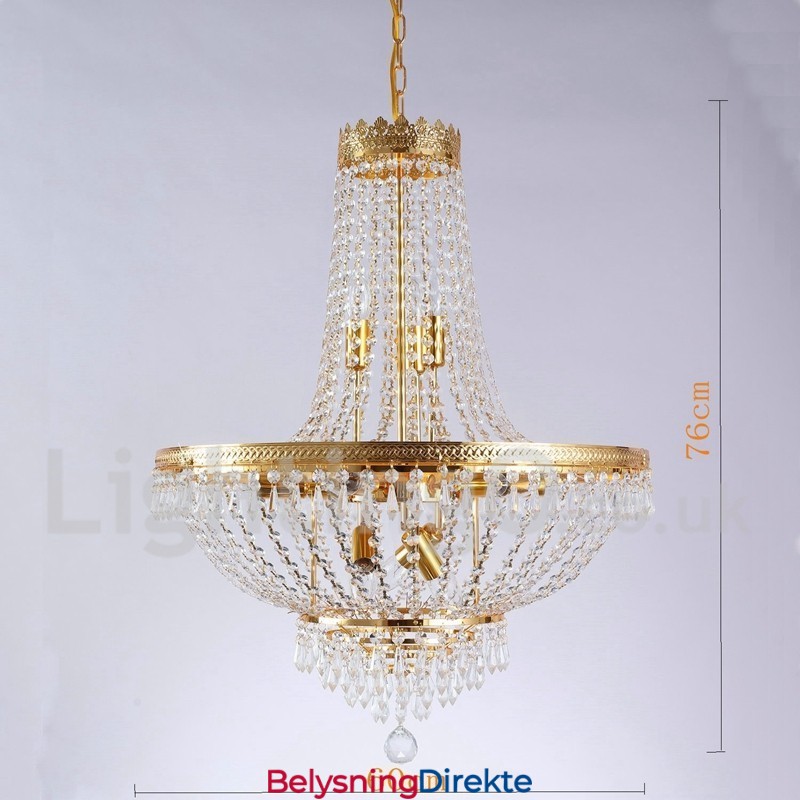 Tradisjonell Klassisk Galvanisert Funksjon For Krystall Mini-Stil Metall 9 Pærer Lysekrone