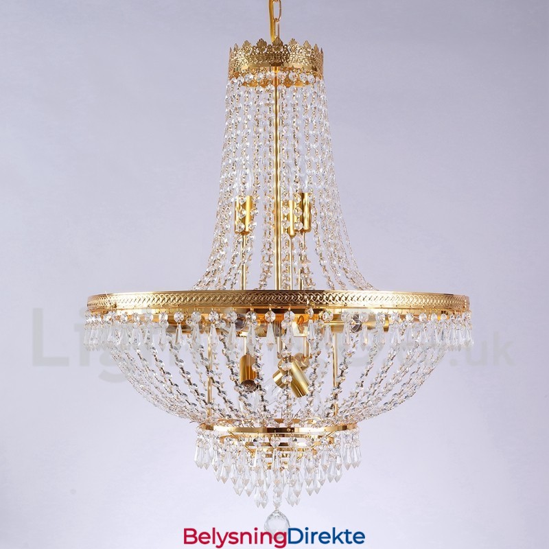 Tradisjonell Klassisk Galvanisert Funksjon For Krystall Mini-Stil Metall 9 Pærer Lysekrone