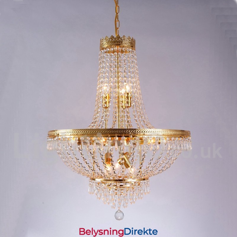 Tradisjonell Klassisk Galvanisert Funksjon For Krystall Mini-Stil Metall 9 Pærer Lysekrone