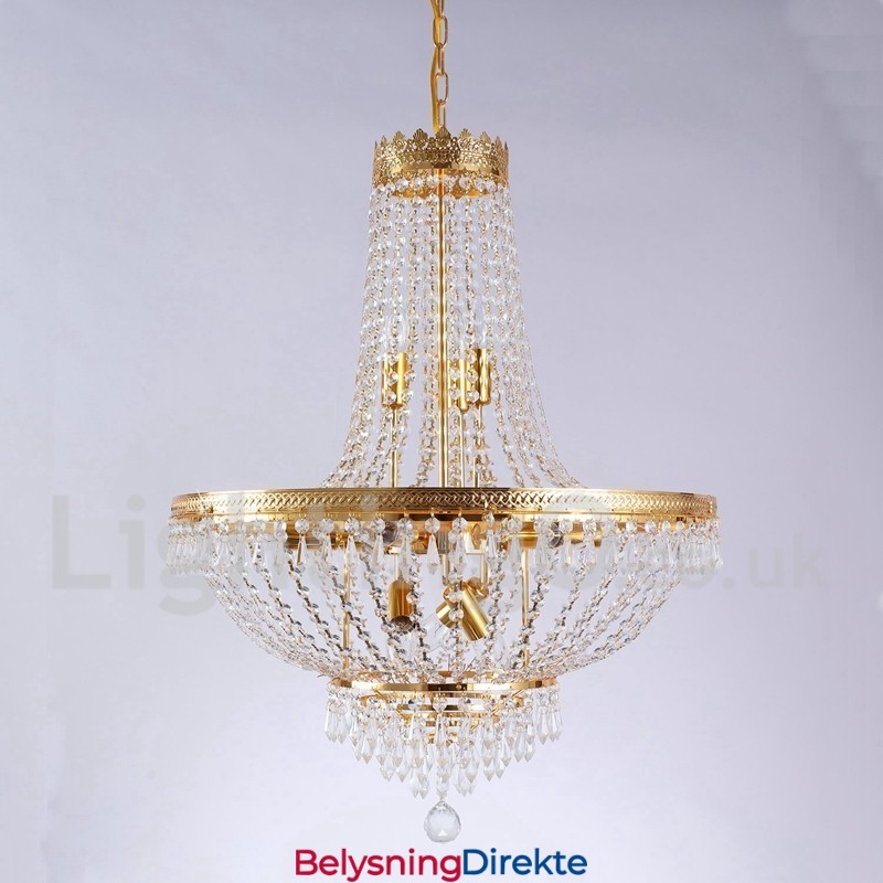 Tradisjonell Klassisk Galvanisert Funksjon For Krystall Mini-Stil Metall 9 Pærer Lysekrone