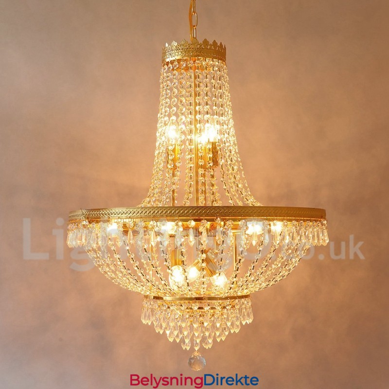 Tradisjonell Klassisk Galvanisert Funksjon For Krystall Mini-Stil Metall 9 Pærer Lysekrone