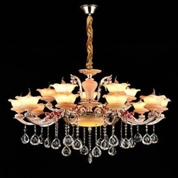 Pendellampe Sinklegering Funksjon For Krystall Mini Stil Metall Innendørs Butikker 15 Pærer