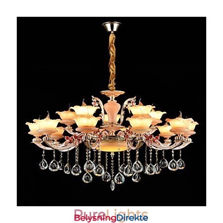 Pendellampe Sinklegering Funksjon For Krystall Mini Stil Metall Innendørs Butikker 15 Pærer