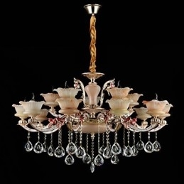 Pendellampe Sinklegering Funksjon For Krystall Mini Stil Metall Innendørs Butikker 15 Pærer