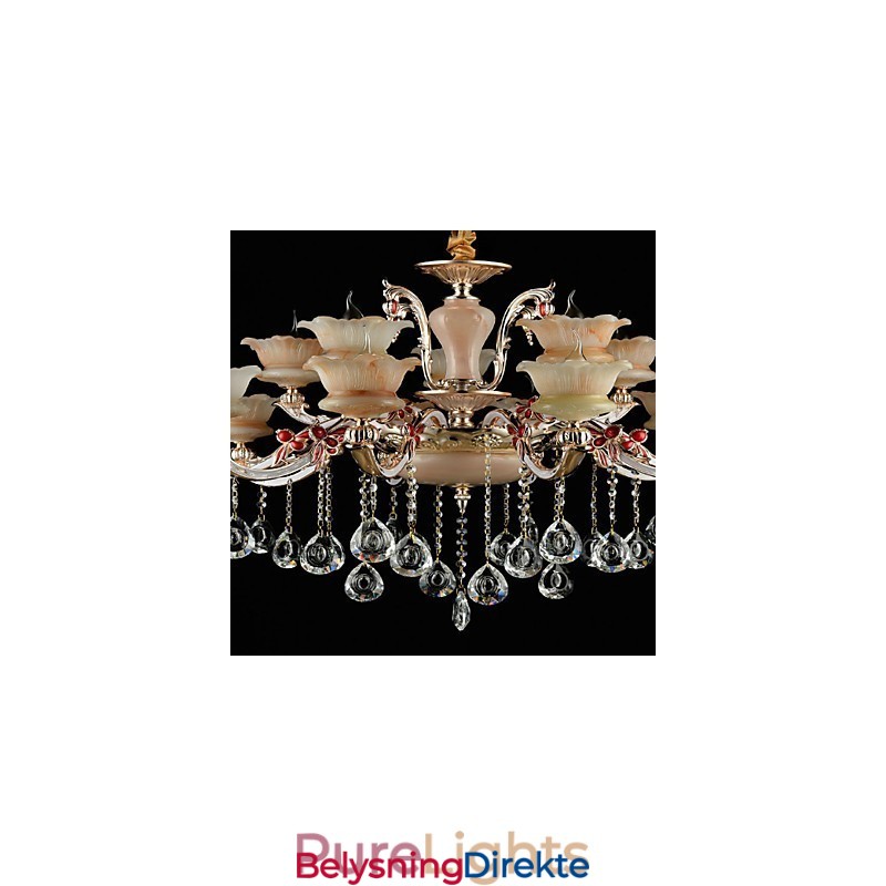 Pendellampe Sinklegering Funksjon For Krystall Mini Stil Metall Innendørs Butikker 15 Pærer